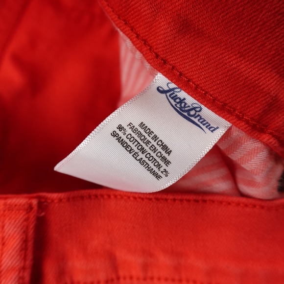 Lucky Brand Jeans Women 4 Orange Denim Pants Low Rise Charlie Capri Stretch Flex - Picture 9 of 13